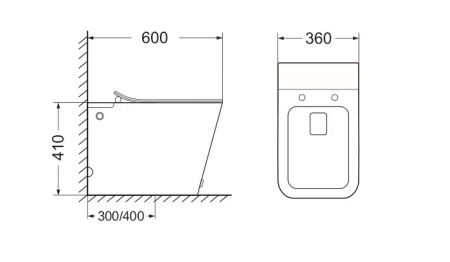 Унитаз приставной с импульсной системой смыва SantiLine SL-5033MB